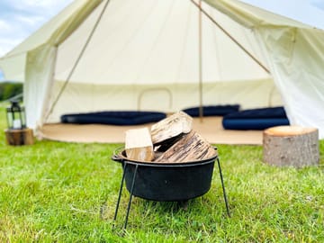 Firepits and kiln-dried wood available at a small charge