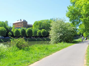 Riverside path near the site