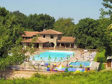 Safe swimming and play area for all ages: there's the main pool and two smaller pools for children