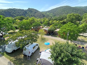 Aerial view of site and pitches