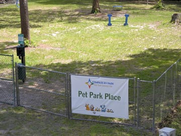 Fenced pet playground