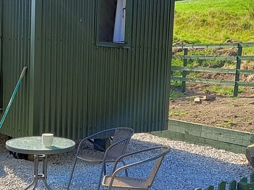 Seating area outside the hut