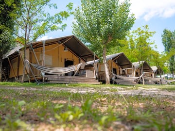 Exterior of the safari tents