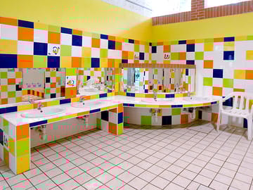 Toilet block with family-friendly facilities