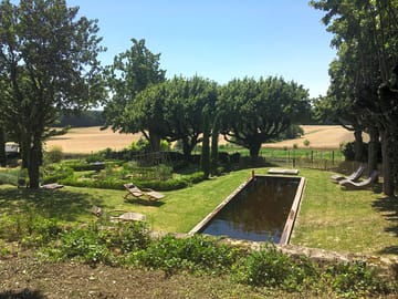 Natural pool and vegetable garden