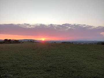 Sunset over the site