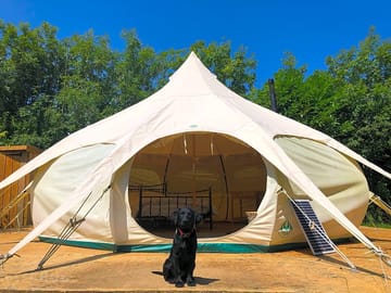 Outside the bell tent