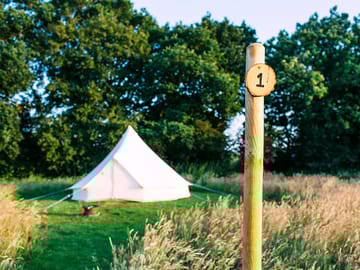 All of our pitches are large enough to accommodate a family sized tent or bell tent