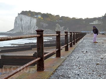 The local beach - st margaret's bay - on a rather windy,wet day! imagine sun!