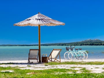 Private beach area