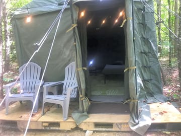 Close up of yurts