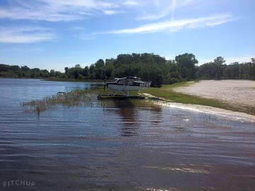 Lakeside sandy beach