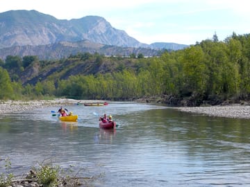 Canoeing on the river durance