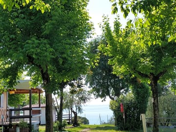Pitches overlooking lake garda