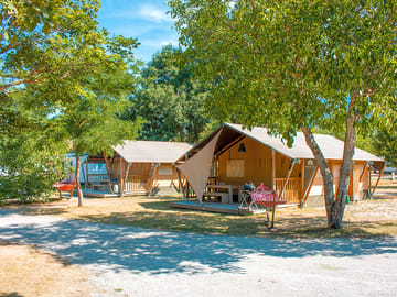 Safari tents among the trees