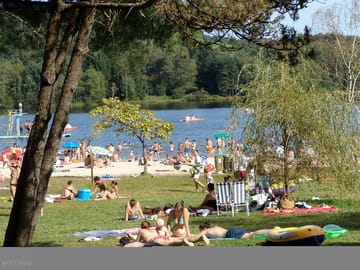 Sunbathing by the lake