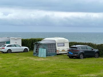 Camping field looking out to the irish sea