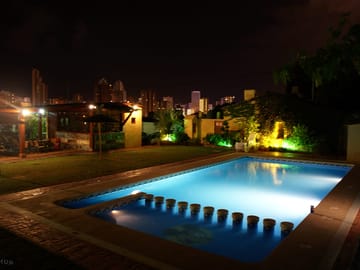 Swimming pool at night