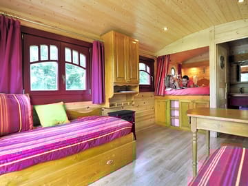 Interior of the caravan