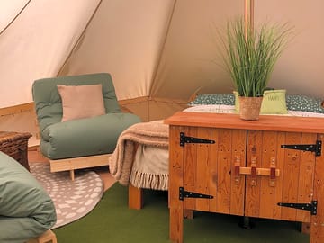 Inside the tent