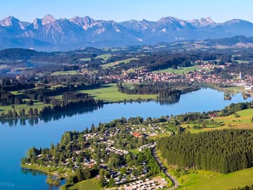 Aerial view of the campsite