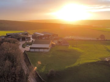 Aerial view over the site
