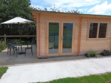 The entrance to blackberry and the patio seating area