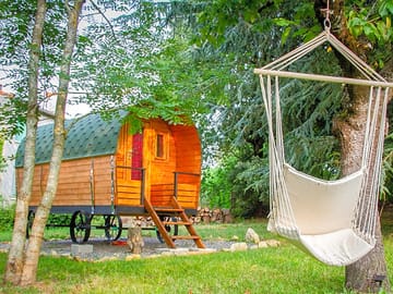 Outside the caravan