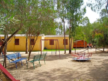 Outside the bungalows