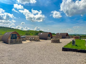 The pods viewed from the sheep field