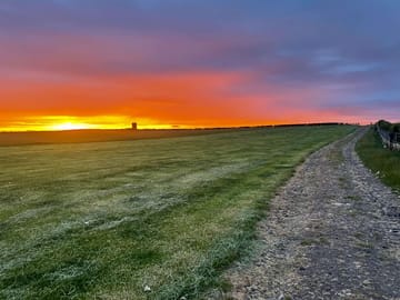 Sunset on the site