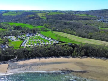 View over the site from Cei Bach beach, footpath access from the site