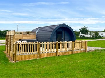 Pod with private hot tub
