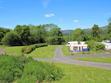 The electric pitches seen from the wild garden