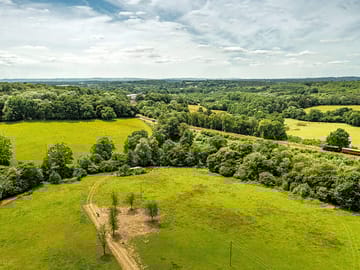 Aerial view of the site and railway track