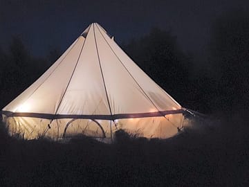 Bell tent at night