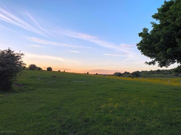 Sunset over the site