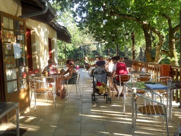 Nice terrace bar overlooking the pond