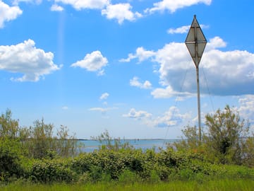 Sailing race marker on the edge of the campsite