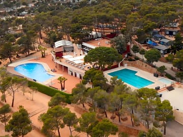 Aerial view of the swimming pools