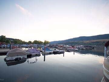 The site marina at dusk