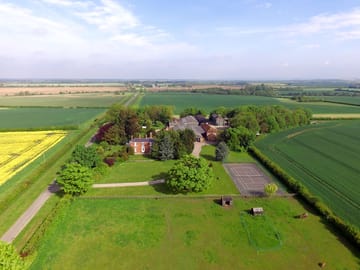 Aerial view of the farm