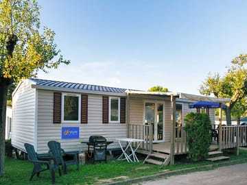 Outside of a platinum mobile home
