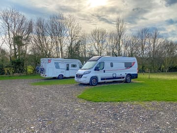 Electric hook-up and water point on hardstanding pitches