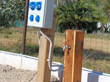 Electrical and water hook-up points for tourers