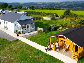 A view of the utility block and site office