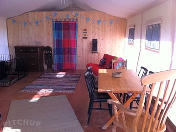 Safari tent interior.