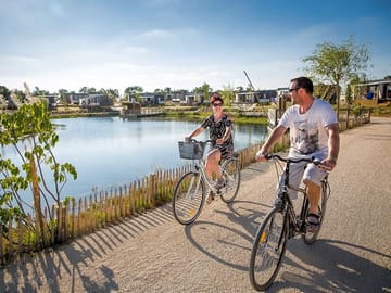 Cycling by the lake