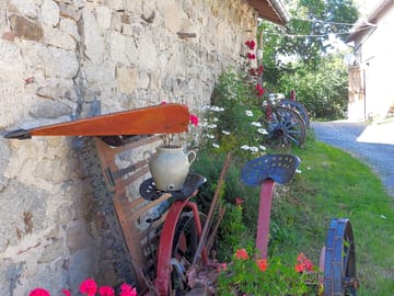 Traditional tools decorating the site