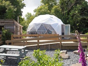 One of the 4 geodesic domes. this is pila pala.